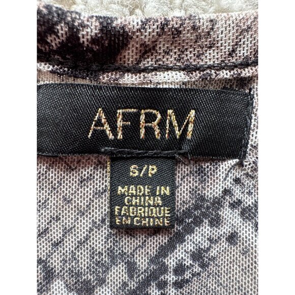 Afrm Snake Print lightweight Top S Short Sleeve Polyester/Spandex Women's Stylis - Picture 3 of 8